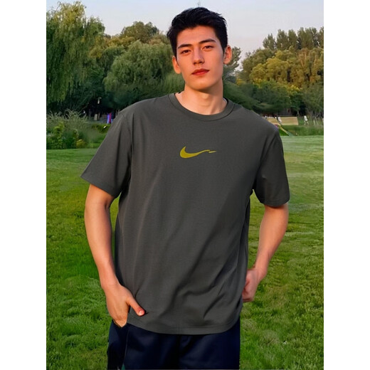 NIKE耐克跑步速干T恤男冰丝防晒短袖新款透气运动装正品休闲上衣 灰色HV4882-299 防晒透气 官方正 M 推荐120-130斤