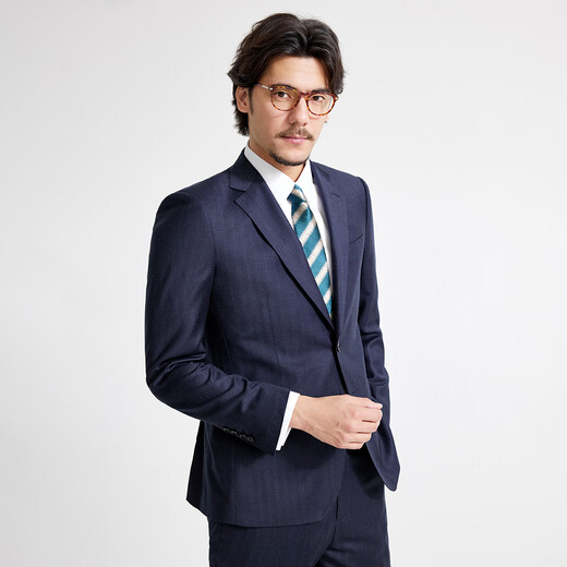 Zhuangji Wool Cashmere Silk 120 Count Men's Business Professional Formal Wear High-Quality Suit Wedding Suit