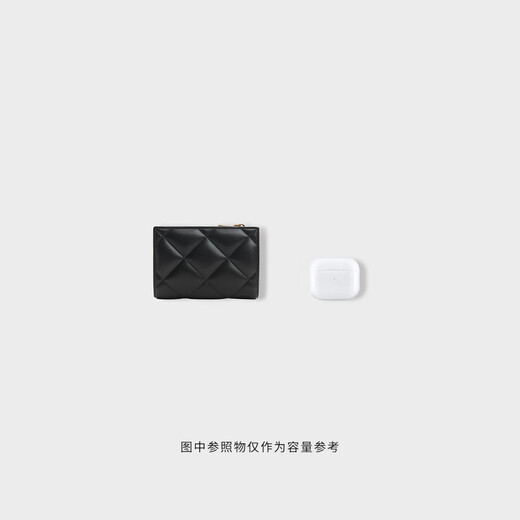 CHARLES/KEITH card bag CK6-50770524-2 summer classic rhombus long card coin wallet Black