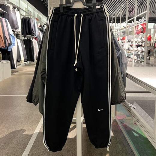 耐克（NIKE）男裤2025秋季新款运动裤加绒保暖针织休闲裤卫裤束脚裤长裤 HJ3884-010黑色 XL