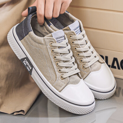 Changxiang Huili Men's Shoes 2025 Summer Nuevos zapatos de lienzo de moda zapatos de mesa transpirables versátiles versátiles de zapatillas casuales beige 42