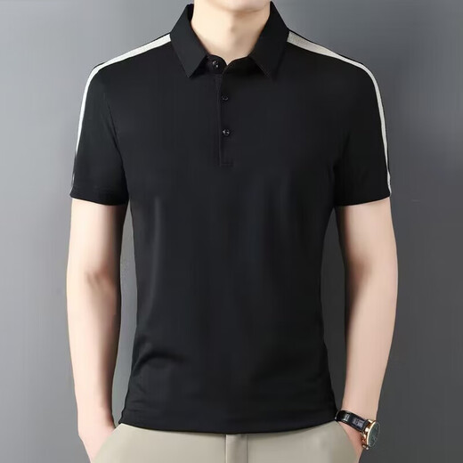 
GY goldlion summer short-sleeved polo shirt for men new high-end business clothes casual lapel half-sleeved T-shirt for men 9902 white one size M