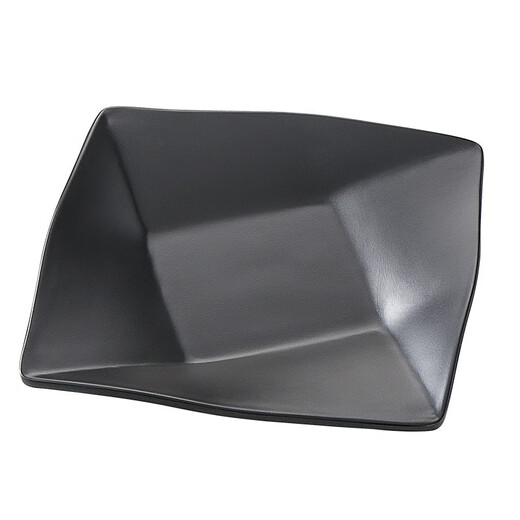 Metamin -Tischgeschirr Geschirr schwarzer Grillplatte Bone Plate Handelsgericht Grillen Snackplatte Plastikschale gebratene Reisplatte LJP1098 Halbkasten 36 Stücke 0 Zoll