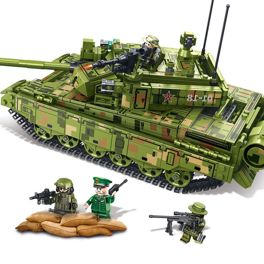 
Lego building blocks boy assembled tank car model children's military June 1 Children's Day gift building blocks boxed/type 85 main battle tank (324 pieces) get 2