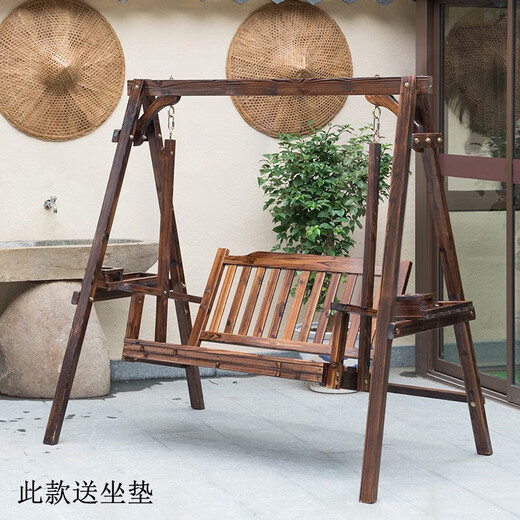Shengxi silla de columpio al aire libre, silla de hamaca de balcón interior de la casa, patio de leisura de madera de madera de madera de madera de madera de madera sólida 699 swing blanco de madera blanca columpio
