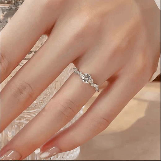 Authentic Pt950 platinum D color moissanite diamond ring for women 18 platinum proposal wedding ring for girlfriend’s birthday gift Light luxury model Star Dream main stone 1 carat You need to keep silent and contact customer service to note the circle number