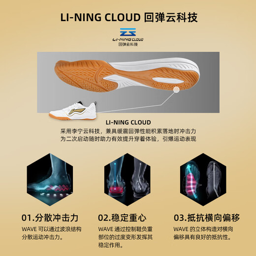 Li Ning (LI-NING) table tennis shoes men and women sports shoes national team table tennis special shoes breathable and anti-slip
