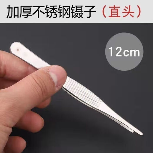 LISM Tweezers Stainless Steel Tools Repair Clips Stainless Steel Extra Long Tweezers Extra Long Thickened Succulent Dressing Fish Tank Aquatic Plants Thickened Stainless Steel Straight Round Head Length 12.5cm