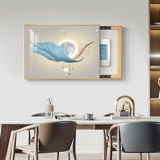 
Light luxury meter box decoration painting modern simple living room distribution box hanging painting without punching power main switch cover box K12189 60*50 (blocking 50*40cm) hydraulic model