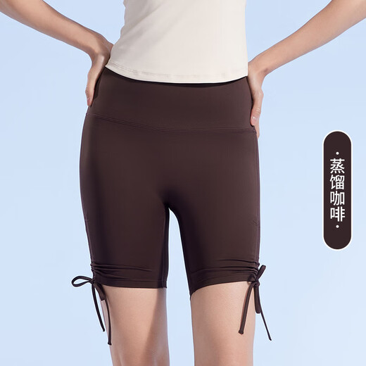 LULU CENTURY2025 Summer New Pula Improves Waist and Rats Sports Fitness Nude Feeling Yoga Shorts Pamela Cardamom Green M