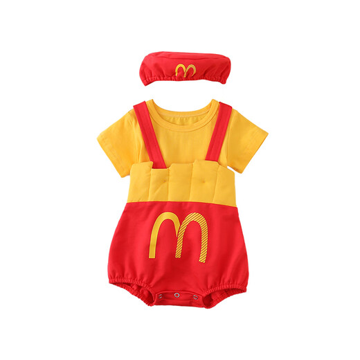 G.DUCKKIDS little yellow duck fart clothes baby clothes summer thin pure cotton newborn jumpsuit male and female baby suspender pants yellow short-sleeved T-shirt 80cm 80 size 7-11 months (recommended for babies 75-)c