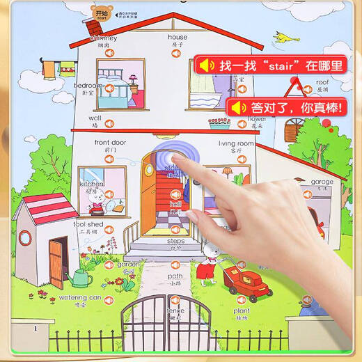【自营现货】英语启蒙有声书学习神器会说话的早教手指点读英语单词发声大幼儿英文绘版教材儿童早教机幼儿园 2英语点读书逻辑思维点