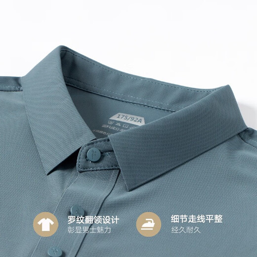罗蒙蒙罗蒙POLO衫男士短袖t恤中年爸爸装冰丝商务休闲夏季薄款翻领半袖 1421天蓝+1421灰绿 均码 m