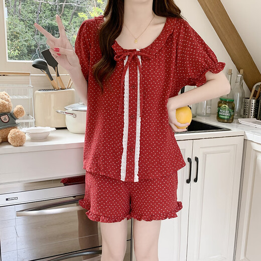 Xianxiyi Sommer neue Wolke Baumwollpyjama weibliche Prinzessinstil süße Heimkleidung Set JDX-9904C# 175 L