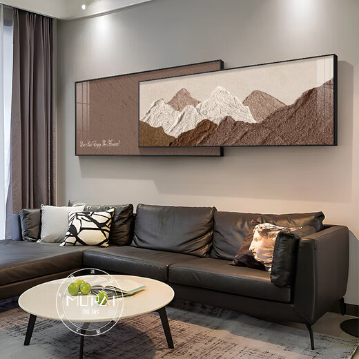 Sofa back has a backing background with a backing background with a backing living room decoration paintings, light luxury sofa background wall hanging paintings 2024 Rizhao Jinshan B style 33*80+26*80=overlapping total length 12035mm aluminum