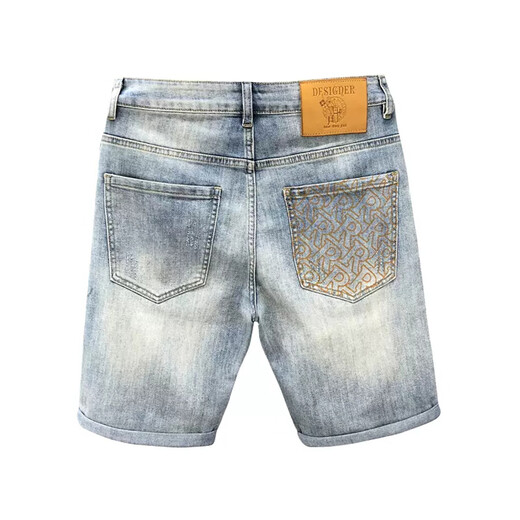 
AEXMERE Denim Shorts Men's 2025 Summer New Fashion Brand Stylish Five-Part Pants All-match Medium Pants Hailong Home 690 Blue 31