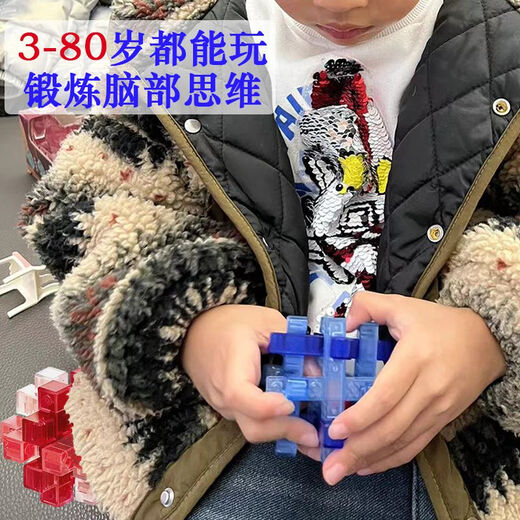 LUBAN LOCK TOL SET PLUS CADEAUX POUR LES ENFANTS AGED 3 à 12 ans, jouets intellectuels pour les élèves du primaire, les anneaux et les balles de déverrouillage variables, le coffre-cadeau de 9 pièces