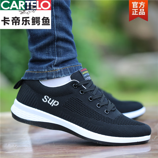 卡帝乐鳄鱼（CARTELO）布鞋男2025春季新款透气防臭网面运动鞋软底休闲鞋耐磨板鞋 6636灰色 -防臭透气帆布 39 收藏+袜子