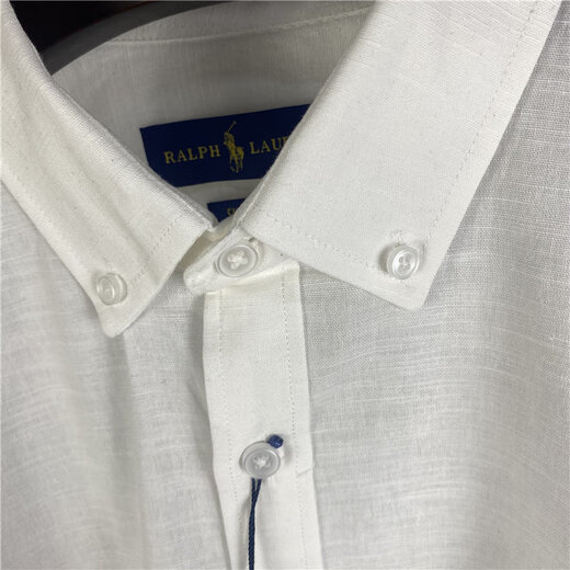Lauren Ralph Lauren Lalph Pony Mark Ehepaar Sticked Line Long Sleeve Shirt Herren -Sonnenschutzhemd Frühling und Herbst Top White (Hemd) L -105-125