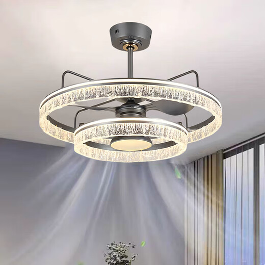 
Opple Lighting's new invisible ceiling fan light for 2025, large wind power household dining room, bedroom electric fan integrated chandelier mute 9227/white 60CM frequency converter remote control + direct voice