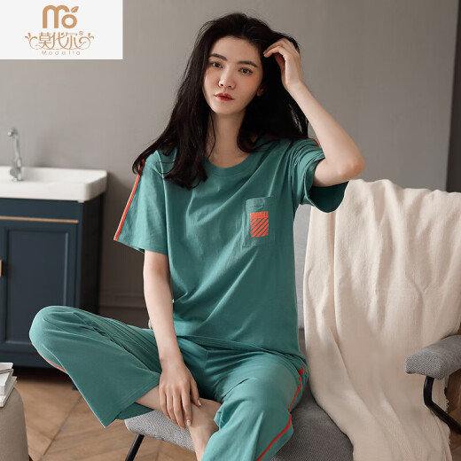 Modal Pyjamas für Frauen im Sommer Pure Cotton Kurzärmel Dünne 2025 Neue Sommer -Cason -Baumwolle können außerhalb der Hosen zu Hause getragen werden.