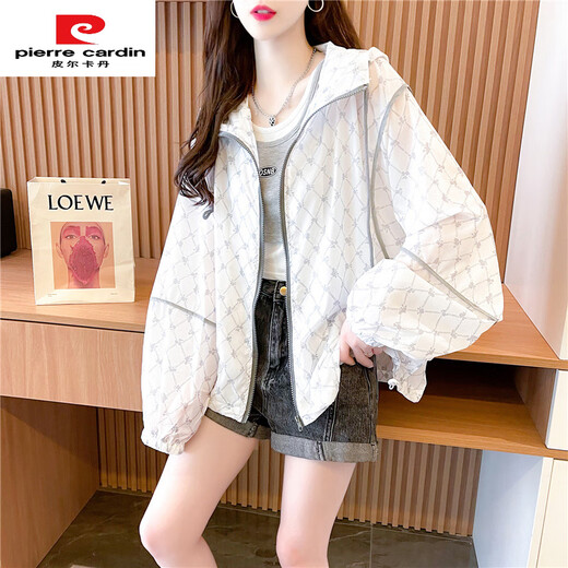 Pierre Cardin Summer 2025 New Loose Casual Breathable Loose Versátil Versátil Fina Cardigan Sun Protection para mujeres, Radiant-691# Green M sugiere 110jin [Jin equivale a 0.5 kg]