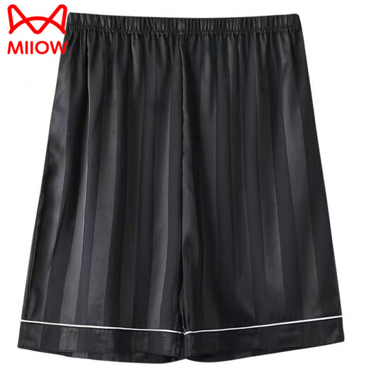 
Catman (MiiOW) men's pajama pants for summer thin ice silk casual size plus fat shorts home pants loose pajama pants middle-aged and elderly shorts double pocket ice silk C698 L 100-120