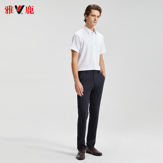 Yalu Solid Color Business Professional formelle Trage Herren Hemd Arbeit Kleidung Herren kurzärmelige Hemd Herren weiß L.