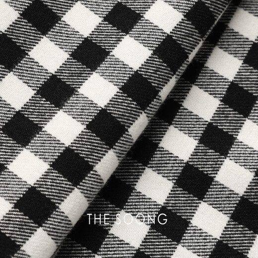 Le pantalon Soong / Plaid Pantalon classique en noir et blanc à plaid contrasté Soft Summer Mid-Wide-leg-leg décontracté Pantalon 6623 Plaid noir et blanc en avant-vente [Code de carte petit] 36 (tour de taille 62) [105jin [Jin est égal à 0,5 kg]]]