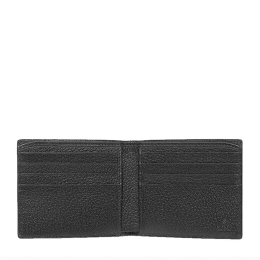 Gucci luxury men's bag OffTheGrid series classic double G black fabric folding wallet black