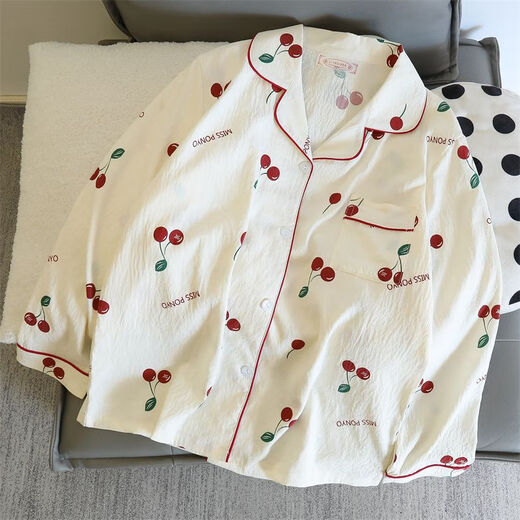 荣西图（RONGXITU）薄款云朵棉睡衣甜美ins风家居服可外穿 826#大樱桃 175 L