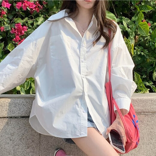 Yu Shang Zhenpin Early Spring Loose White Shirt Thin Jacket Women's Summer 2025 New Design Niche Sun Protection Shirt Top White L Large version recommended to take one size smaller