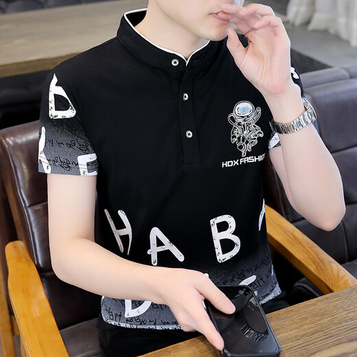 Pierre Cardin Sommer kurzärmelig T-Shirt Herren-Trend 2025 Neues Polo-Shirt Herren-Jugend lässig Trendy Brand Halbärmelige Stand-up-Kragen Top F9216 White 2xl
