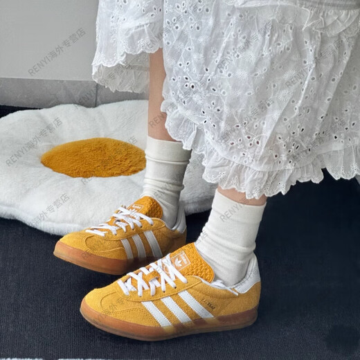 阿迪达斯 （adidas）GazelleIndoor蓝色女子T头休闲低帮德训复古板鞋IF官方旗舰正品 JI3523 现货/ 36.5