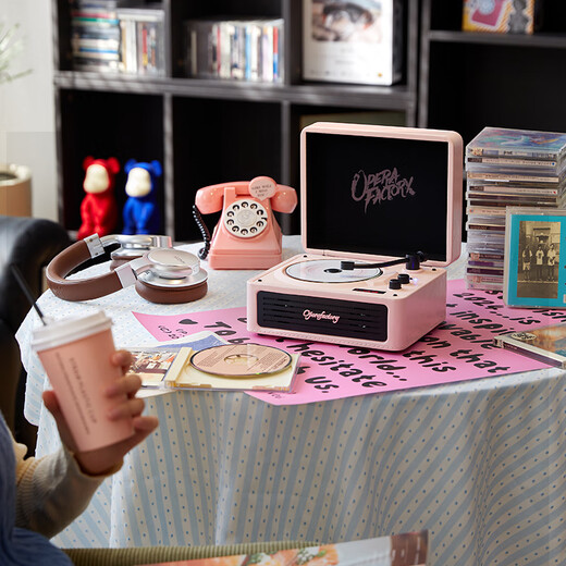 Weize CP500 retro CD player record player Bluetooth audio integrated gramophone birthday gift album HIFI fever player black powder special version