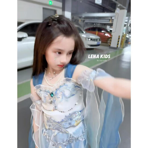 Xuan Mo Ao Run cos clothing mermaid new mermaid girls summer princess dress super fairy hanfu suit style mermaid + plus + sleeves 140