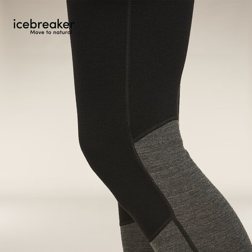 Icebreaker merino wool men's 260ZoneKnit machine washable outdoor sports thermal functional underwear close-fitting trousers 091-Pure Black/Ink Black-24 M