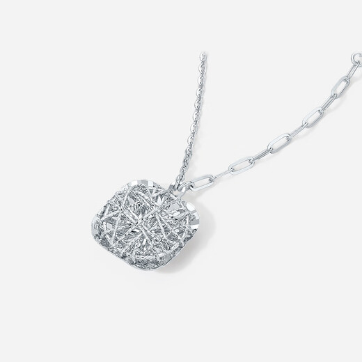Saturday Fortune PT950 Platinum Necklace for Women Sparkling Sugar Cube Platinum Pendant B0615211 About 4.24g 40+5cm Gift
