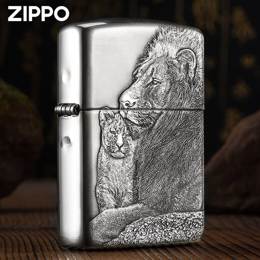Zippo echte leichtere Rüstung hochwertiger Silbermaschine Dreidimensional Relief Windproof Kerosin Hellere Männer Erbschaft [neuer Maschinenöl