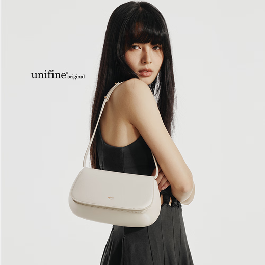 UNIFINE腋下包白色板栗小包ins轻奢高端女士单肩包斜挎包包新款七夕礼物 可斜挎/手提-安可拉红