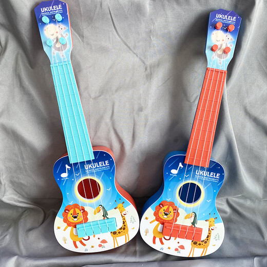 Muqi Music Small Gitarre kann große Ukulele für anfänger simulierte Musikinstrumente für Kindergärtengeschenke für frühkindliche Bildung spielen. Neue blaue Ukulele