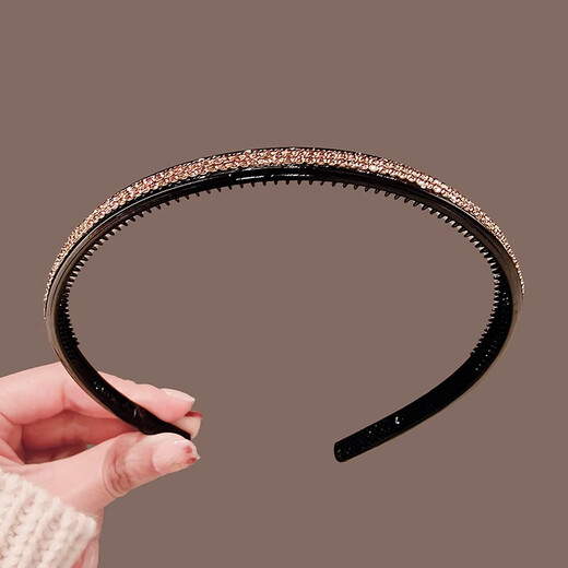 Kamalun (KAMALUN) Flash Diamond Headband Women's 2025 New Pressed Hair Clip with Teeth Anti-Slip Headband Broken Hair Bundle Headband as a Gift for Your Girlfriend Blue Diamond Style + Brand Gift Box