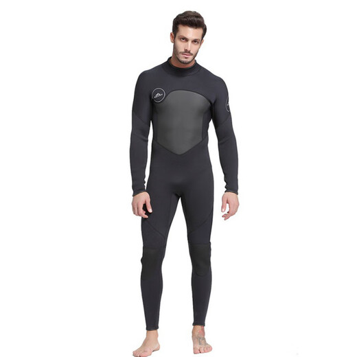 SBART 1.5mm one-piece swimsuit men's warm and cold-proof wetsuit long-sleeved one-piece trousers sun protection wetsuit 1283 black 1.5mm M