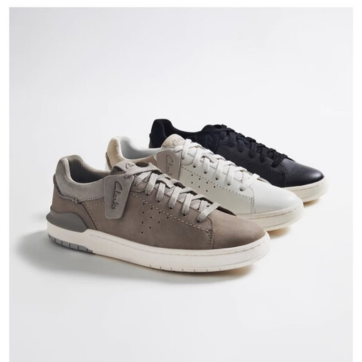 ClarksCourtlite2 Run男鞋春夏轻盈厚底简约潮流运动休闲板鞋 灰色 39