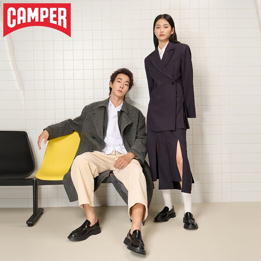 看步（CAMPER）Walden新款男鞋多色复古乐福鞋增高商务通勤户外软底休闲皮鞋 黑色019 42 宽脚/高脚背建议拍偏大一码