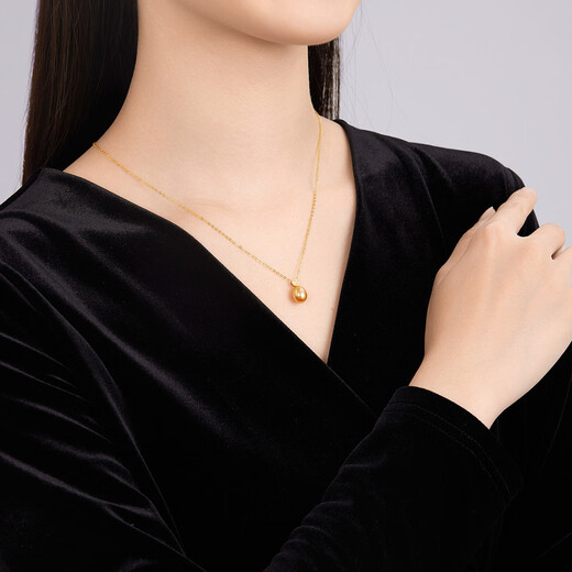 Queen of Pearl 18K gold 7-8mm seawater gold bead pendant heart-warming colorful car flower piece necklace for women birthday gift