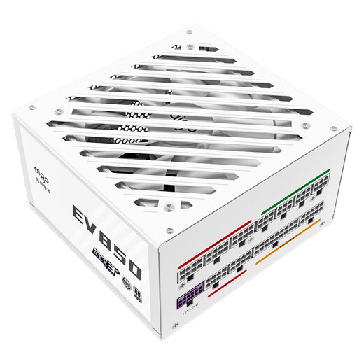 爱国者（aigo）星璨大岚屏显版+EV850白金电源机电套装 白色 ATX游戏电脑台式主机箱