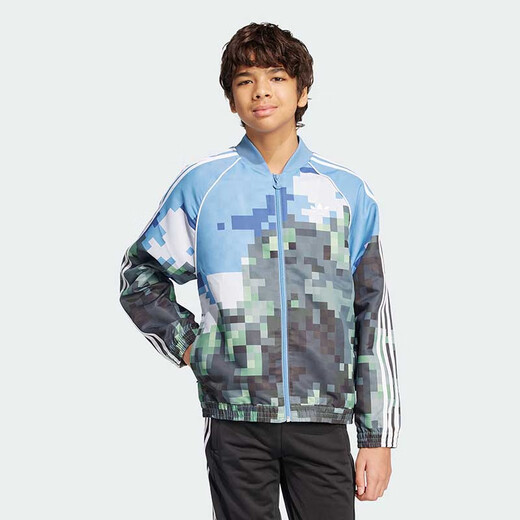 阿迪达斯（adidas）童装25夏季男大童《我的世界》联名三叶草儿童运动夹克外套JZ9934