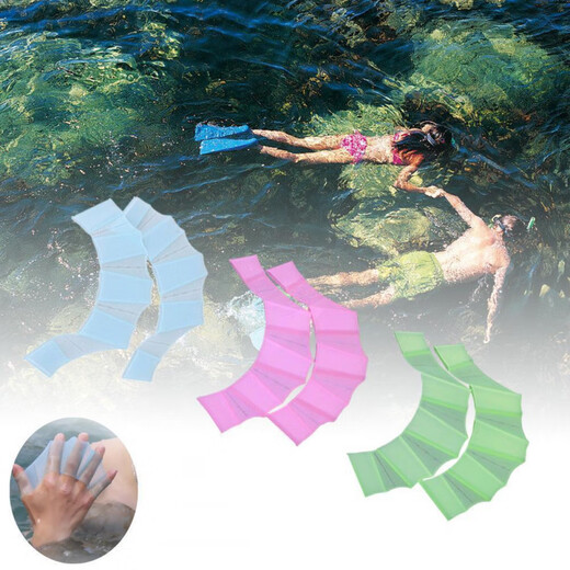 TLXT游泳硅胶手蹼手套男女儿童小孩潜水划水掌飞鱼浮潜装备 [菜鸟变游泳高手]提升效率 适合儿童：小号2只[全硅胶不易掉