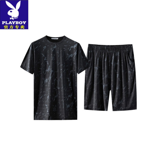 Playboy Sports-Anzug fettem Sommer Schnelltrocknen plus lous zweiköpfiges Set plus fett dünner Stil Ice Seide Großgröße Herrenkleidung 826 XL empfohlen 130-150jin [Jin ist 0,5 kg]